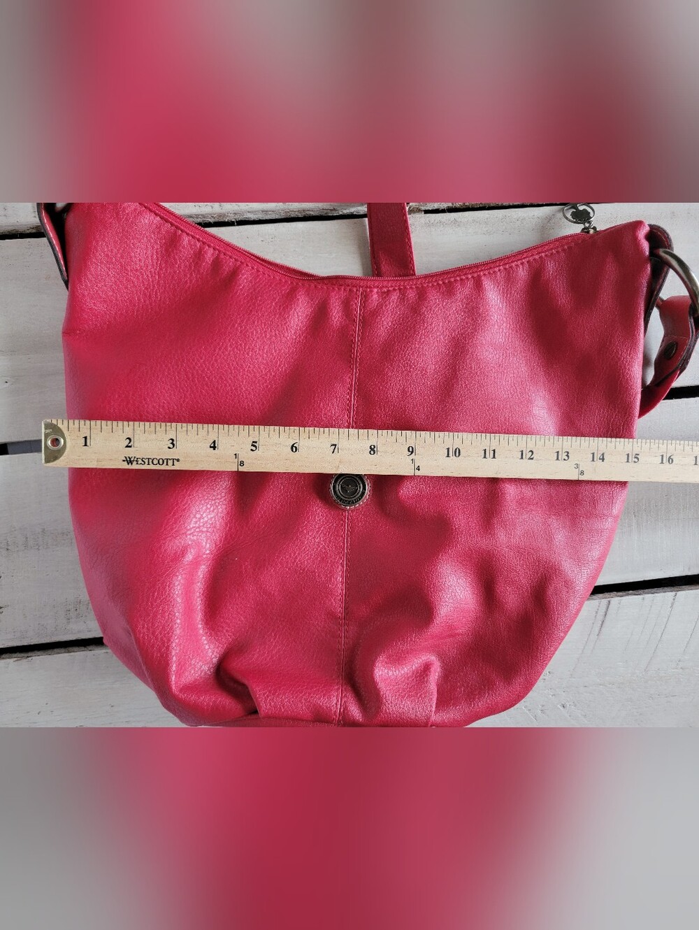 1887 Capezio Red Leather Shoulder Hobo Vintage - Picture 7 of 8